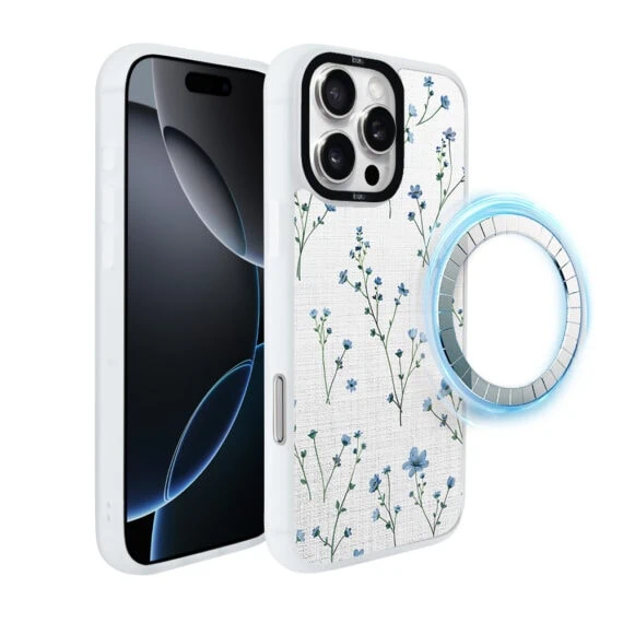 Etui-do-iPhone-16-Pro-IBIZU-DropGuard-Matt-z-MagSafe-Pastel-Bloom-Niebieski-sen-biale-3