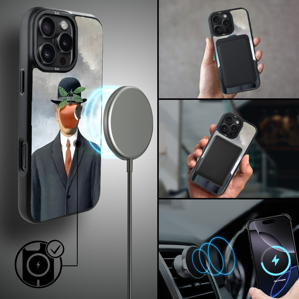 Etui-do-iPhone-16-Pro-IBIZU-DropGuard-Matt-z-MagSafe-Rene-Magritte-syn-człowieczy (1)