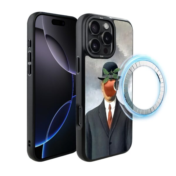 Etui do iPhone 16 Pro Max IBIZU DropGuard Matt z MagSafe, Rene Magritte, syn człowieczy