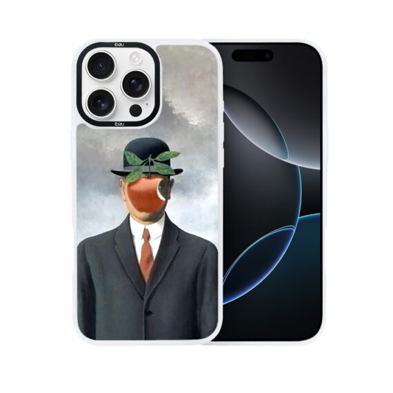 Etui-do-iPhone-16-Pro-IBIZU-DropGuard-Matt-z-MagSafe-Rene-Magritte-syn-człowieczy-white (8)