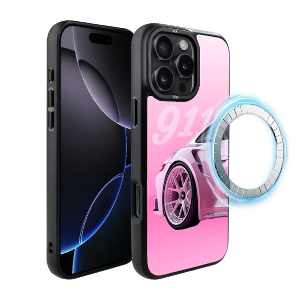 Etui do iPhone 16 Pro IBIZU DropGuard Matt z MagSafe, TechDrive, 911 różowe