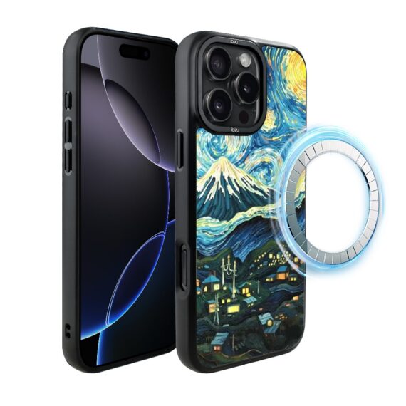 Etui-do-iPhone-16-Pro-IBIZU-DropGuard-Matt-z-MagSafe-Van-Gogh-gwieździsta-noc (3)