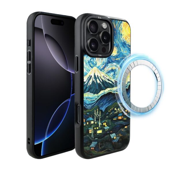 Etui-do-iPhone-16-Pro-IBIZU-DropGuard-Matt-z-MagSafe-Van-Gogh-gwieździsta-noc (3)