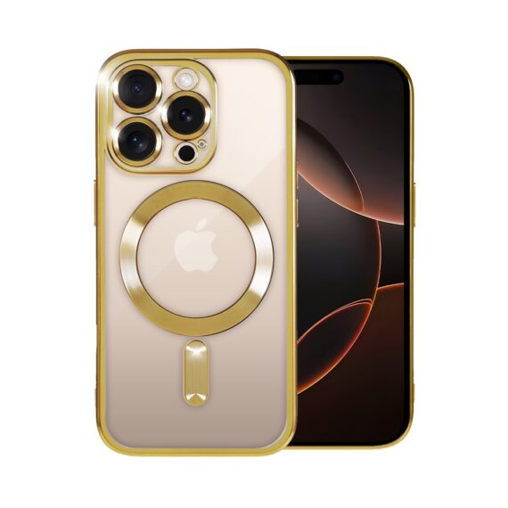 Etui do iPhone 16 Pro MagSafe Luxury Protect przeźroczyste, złote (2)