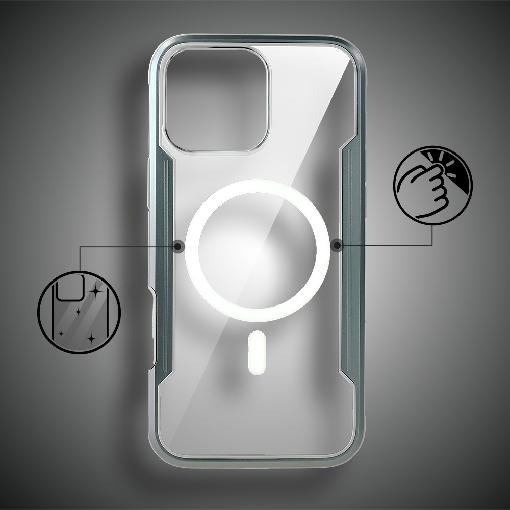 Etui do iPhone 16 Pro Max AluHybrid z MagSafe, twardy tył z metalowym wzmocnieniem, szareObszar kompozycji 2