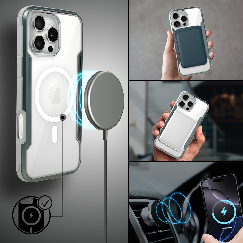 Etui do iPhone 16 Pro Max AluHybrid z MagSafe, twardy tył z metalowym wzmocnieniem, szareObszar kompozycji 3