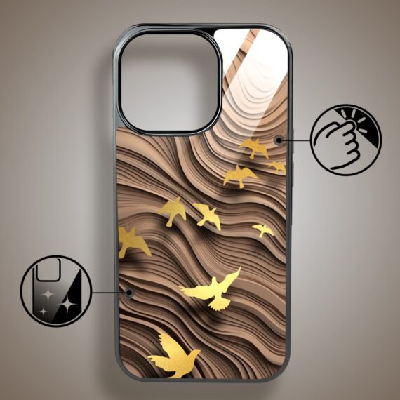 Etui do iPhone 16 Pro Max, Elite Glass z MagSafe, szklany tył, Zwierzęta, Piaskowa odyseja, czarne (2)