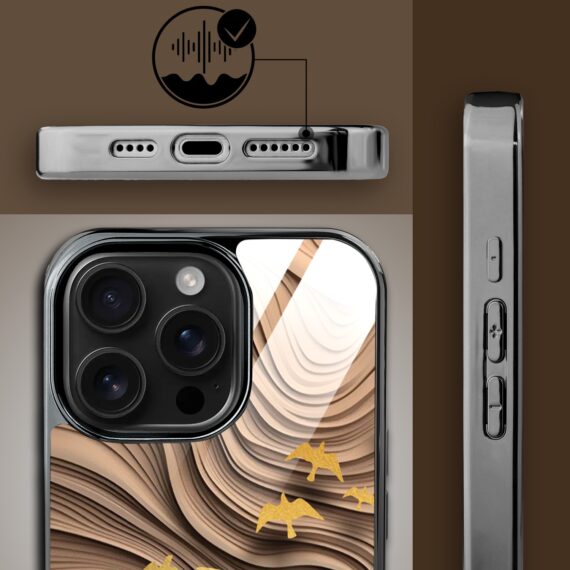 Etui do iPhone 16 Pro Max, Elite Glass z MagSafe, szklany tył, Zwierzęta, Piaskowa odyseja, czarne (6)