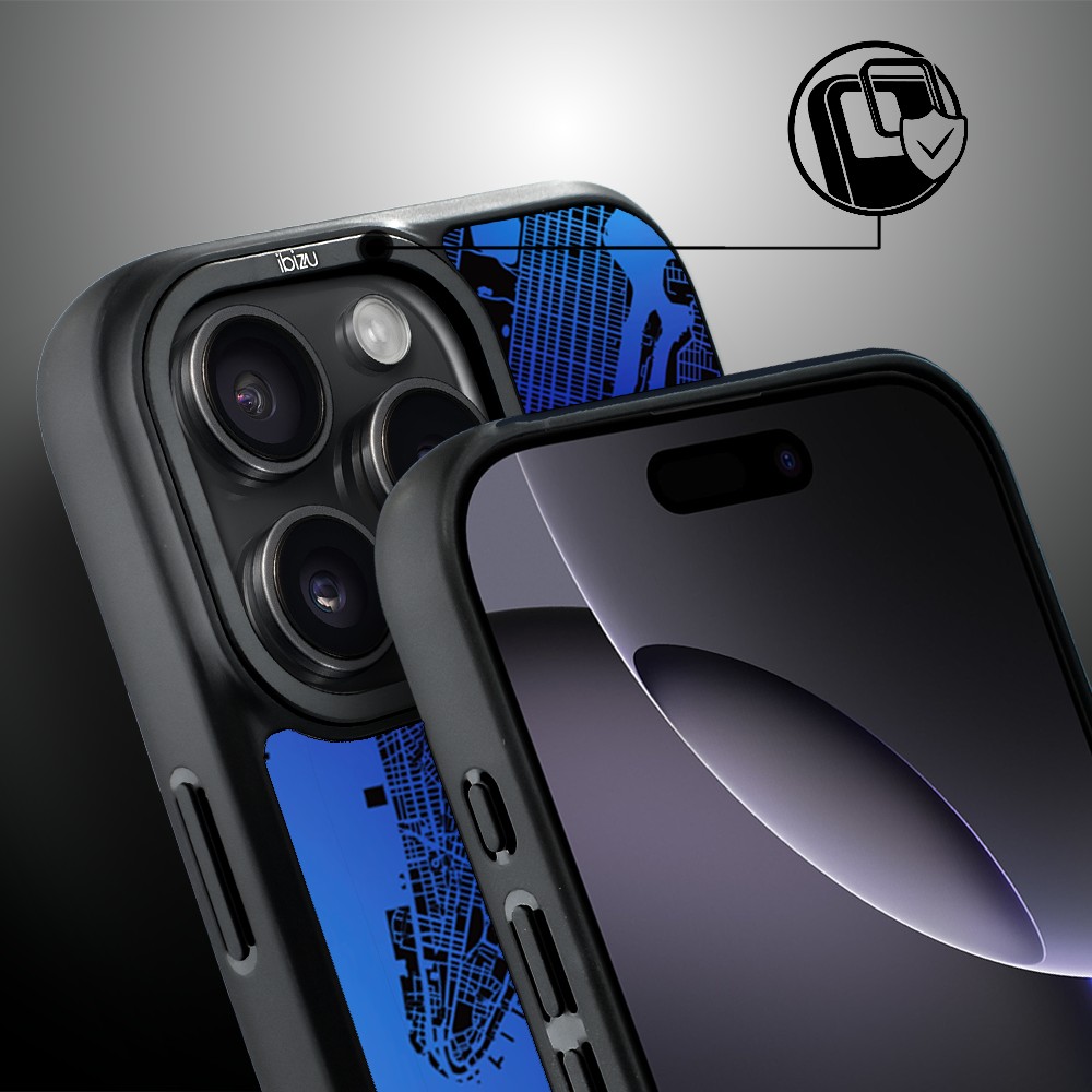 Etui do iPhone 16 Pro Max IBIZU DropGuard Matt z MagSaf, Mapy Świata, New York (4)
