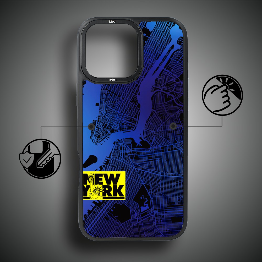 Etui do iPhone 16 Pro Max IBIZU DropGuard Matt z MagSaf, Mapy Świata, New York (8)