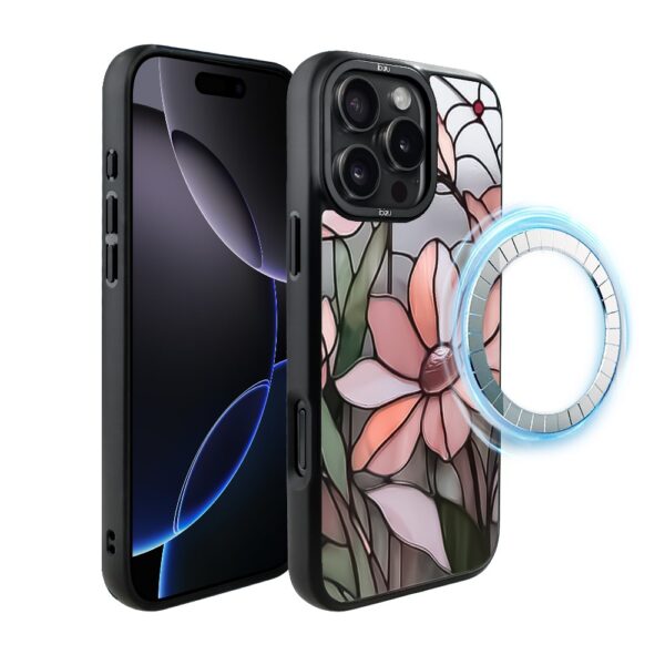 Etui do iPhone 16 Pro Max IBIZU DropGuard Matt z MagSafe, Barwy Szkła, Różowa magnolia (2)