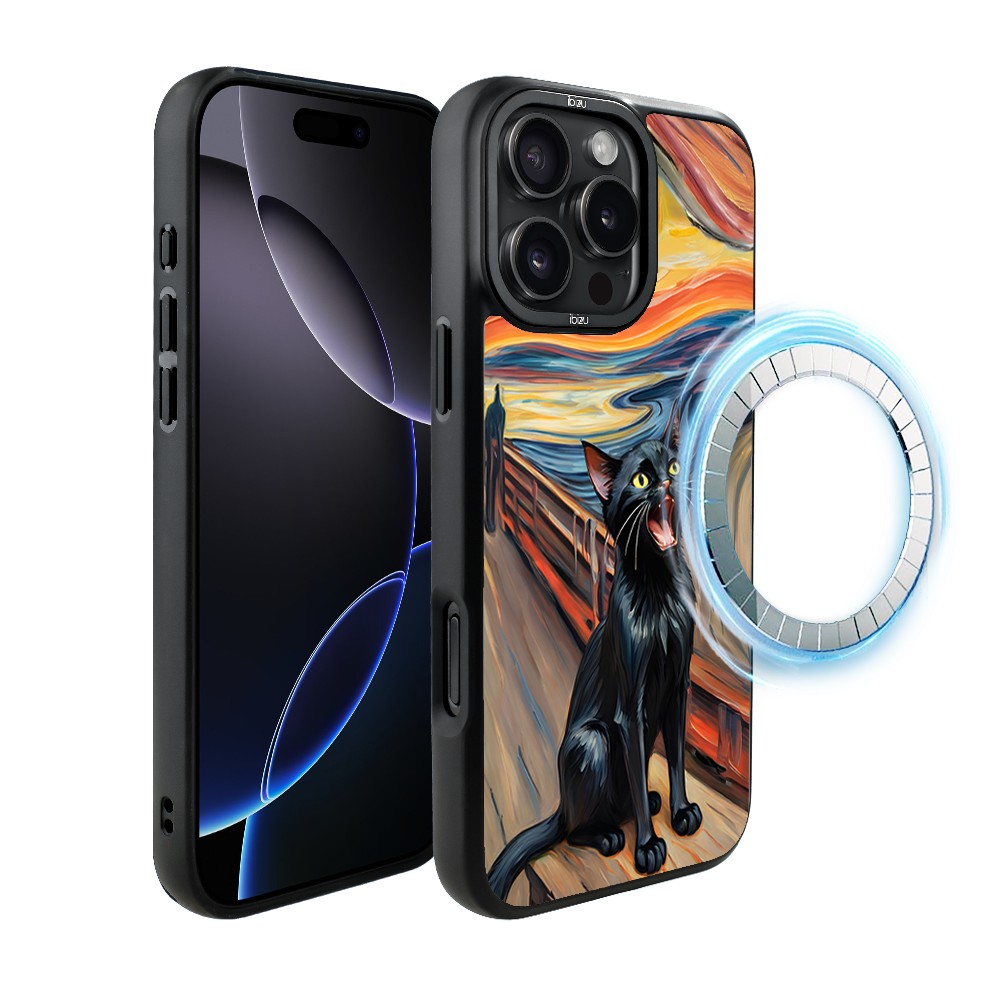 Etui do iPhone 16 Pro Max IBIZU DropGuard Matt z MagSafe, Edvard Munch, krzyk kota