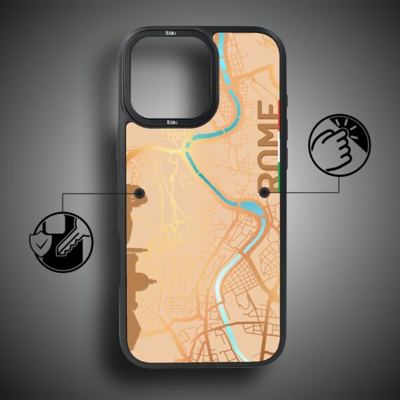 Etui do iPhone 16 Pro Max IBIZU DropGuard Matt z MagSafe, Mapy Świata, Rome (8)