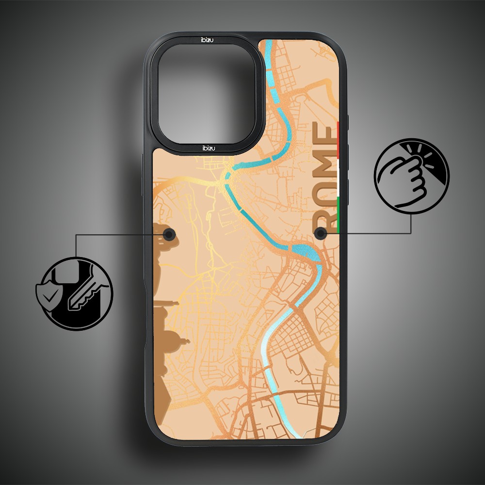 Etui do iPhone 16 Pro Max IBIZU DropGuard Matt z MagSafe, Mapy Świata, Rome (8)
