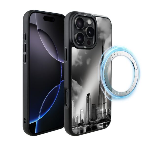 Etui do iPhone 16 Pro IBIZU DropGuard Matt z MagSafe, Noir City, Burj Khalifa