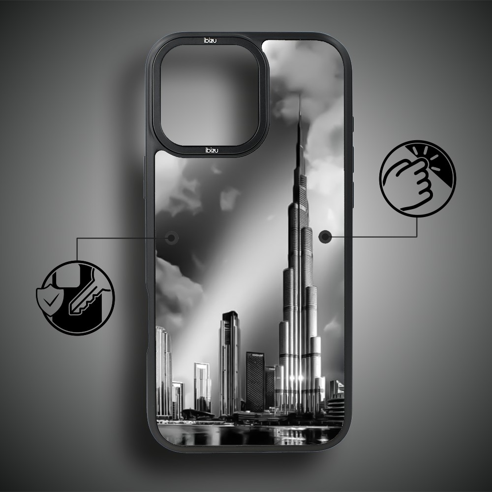 Etui do iPhone 16 Pro Max IBIZU DropGuard Matt z MagSafe, Noir City, Burj Khalifa (8)