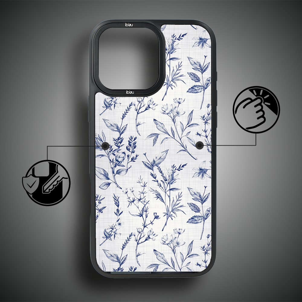 Etui do iPhone 16 Pro Max IBIZU DropGuard Matt z MagSafe, Pastel Bloom, Lazurowe szepty (3)