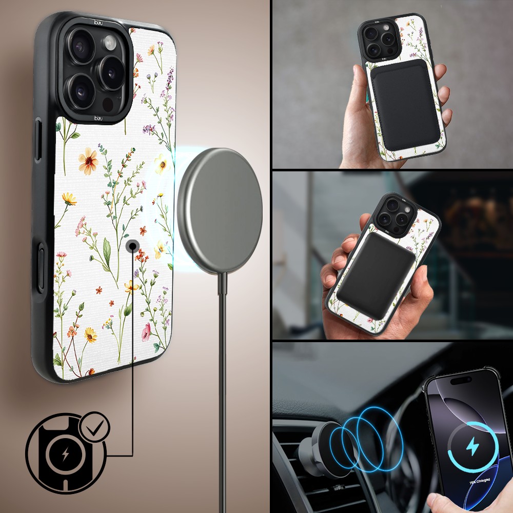 Etui do iPhone 16 Pro Max IBIZU DropGuard Matt z MagSafe, Pastel Bloom, Letni bukiet (5)