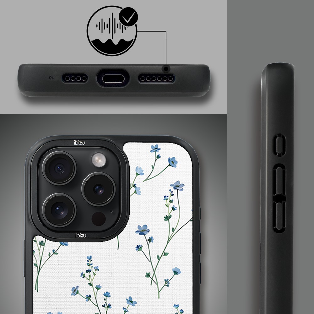 Etui do iPhone 16 Pro Max IBIZU DropGuard Matt z MagSafe, Pastel Bloom, Niebieski sen (2)