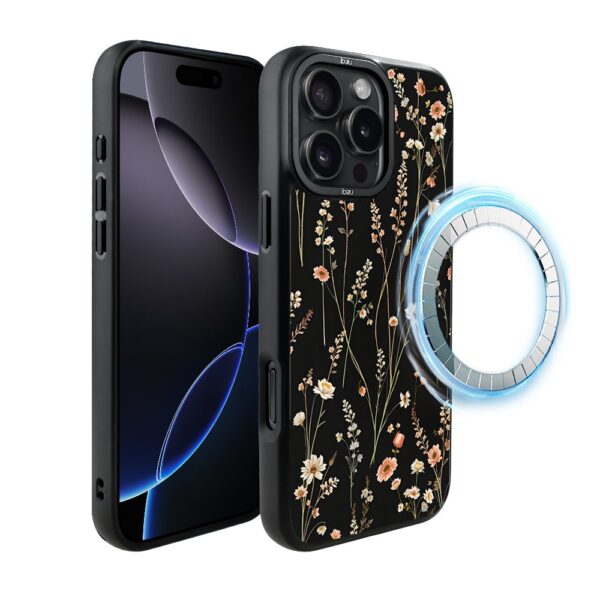Etui do iPhone 16 Pro Max IBIZU DropGuard Matt z MagSafe, Pastel Bloom, Północny ogród (3)