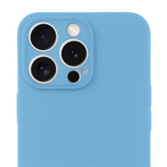 Etui do iPhone 16 Pro Max silikonowe z mikrofibrą soft touch z osłoną na aparat, niebieskie (3)