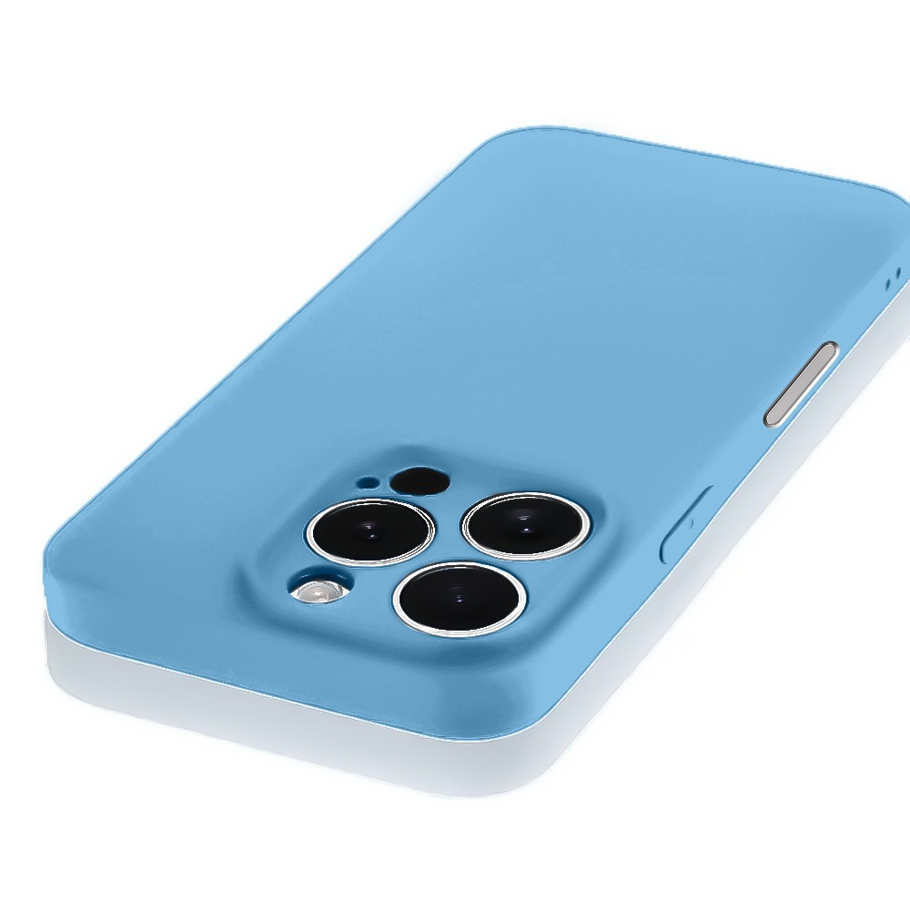 Etui do iPhone 16 Pro Max silikonowe z mikrofibrą soft touch z osłoną na aparat, niebieskie (4)