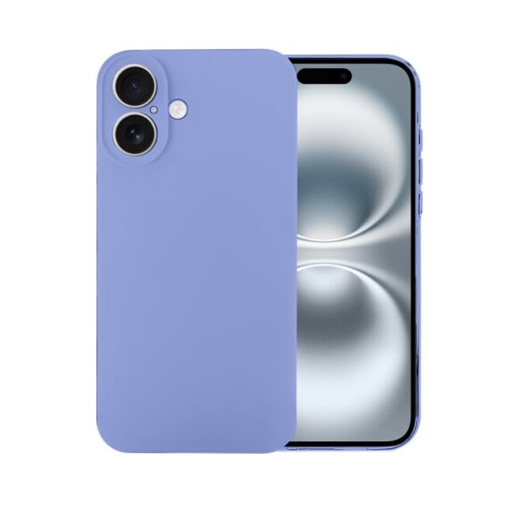 Etui do iPhone 16 silikonowe z mikrofibrą soft touch z osłoną na aparat, fioletowe liliowe (2)