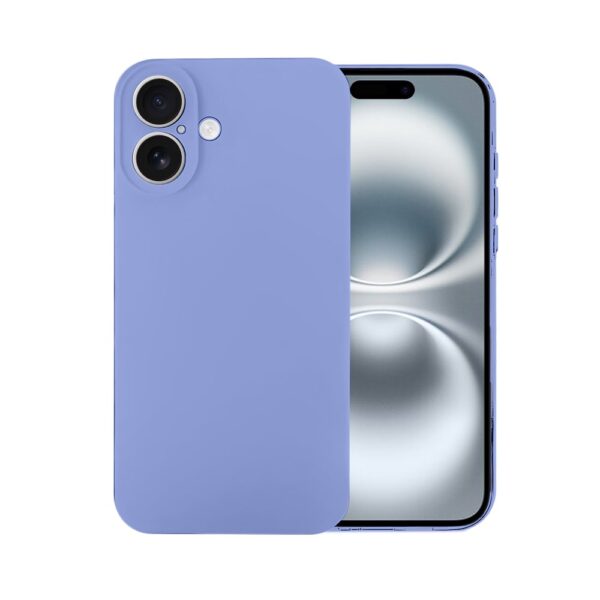 Etui do iPhone 16 Plus silikonowe z mikrofibrą soft touch z osłoną na aparat, fioletowe liliowe
