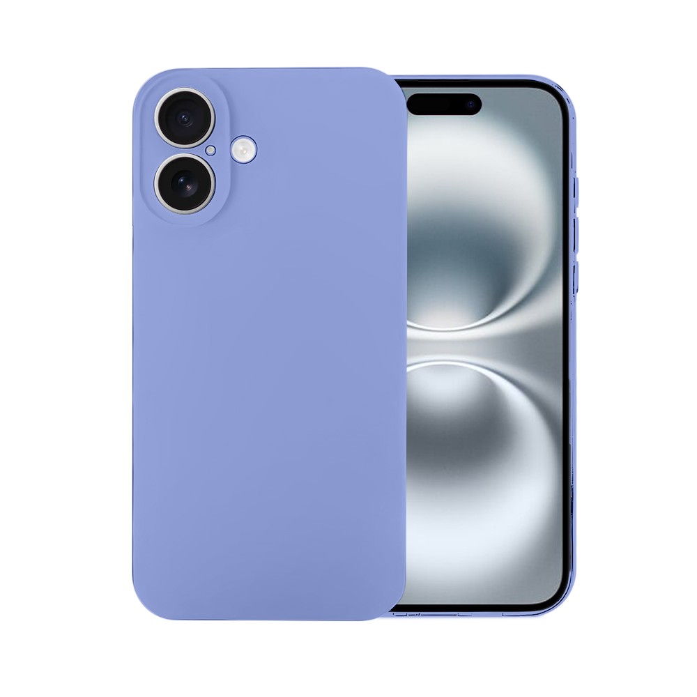 Etui do iPhone 16 silikonowe z mikrofibrą soft touch z osłoną na aparat, fioletowe liliowe (2)