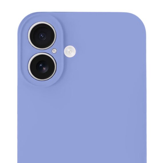 Etui do iPhone 16 silikonowe z mikrofibrą soft touch z osłoną na aparat, fioletowe liliowe (3)