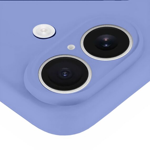 Etui do iPhone 16 silikonowe z mikrofibrą soft touch z osłoną na aparat, fioletowe liliowe (5)