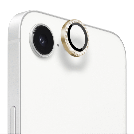 Luksusowa diamentowa osłona obiektywów, szkło na aparat iPhone 16e, złoteNiebieski diament-1