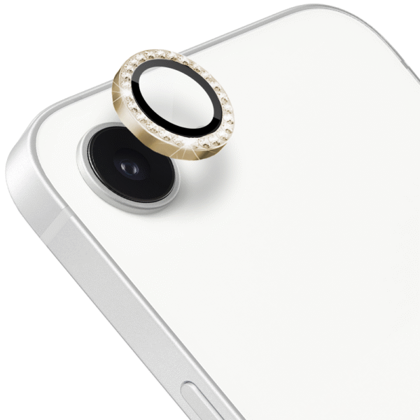 Luksusowa diamentowa osłona obiektywów, szkło na aparat iPhone 17e, złote