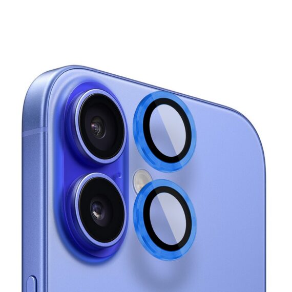 Metalowa osłona obiektywów szkło na aparat iPhone 16, granatowa (2)