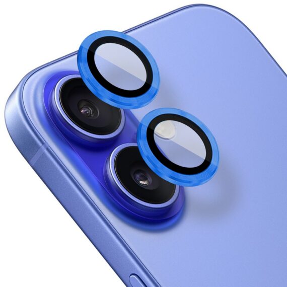 Metalowa osłona obiektywów szkło na aparat iPhone 16, granatowa (3)