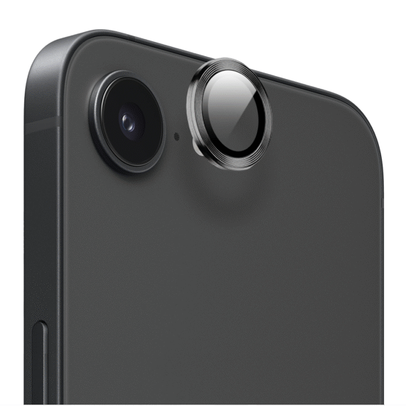 Metalowa osłona obiektywów szkło na aparat iPhone 16e, czarneCzarne-1