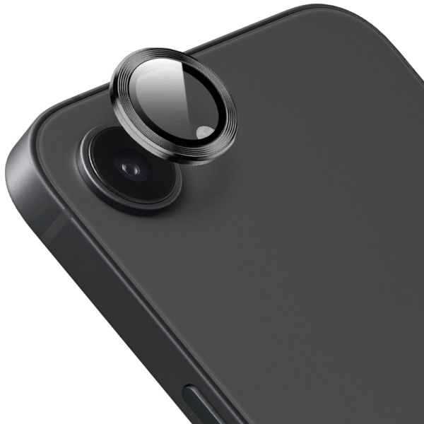 Metalowa osłona obiektywów szkło na aparat iPhone 16e, czarneCzarne