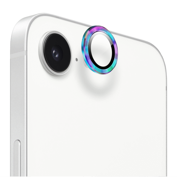 Metalowa osłona obiektywów szkło na aparat iPhone 16e, kameleonKameleon-1
