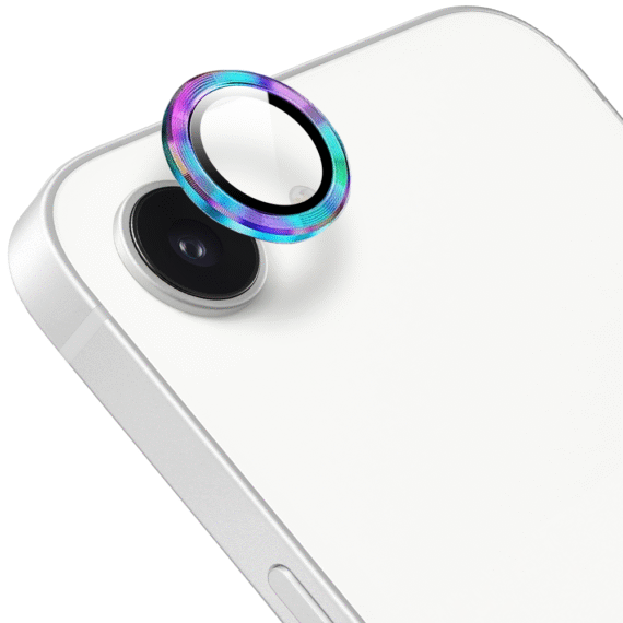 Metalowa osłona obiektywów szkło na aparat iPhone 16e, kameleonKameleon