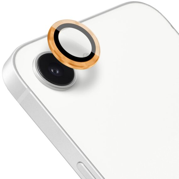 Metalowa osłona obiektywów szkło na aparat iPhone 16e, pomarańczowaPomarańczowe-3