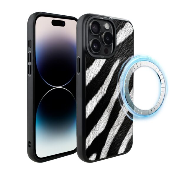 Etui do iPhone 14 Pro Max IBIZU DropGuard Matt z MagSafe, Zew Natury, Zebra