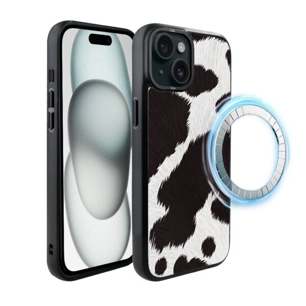 Etui do iPhone 15 IBIZU DropGuard Matt z MagSafe, Zew Natury, Polska Krowa