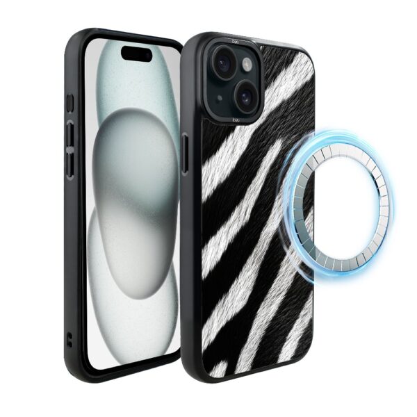 Etui do iPhone 15 Plus IBIZU DropGuard Matt z MagSafe, Zew Natury, Zebra
