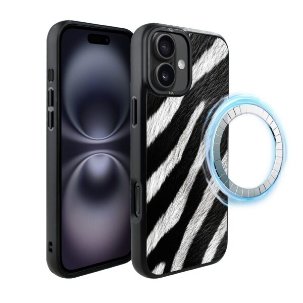 Etui do iPhone 16 Plus IBIZU DropGuard Matt z MagSafe, Zew Natury, Zebra