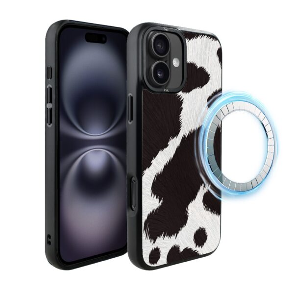 Etui do iPhone 16 IBIZU DropGuard Matt z MagSafe, Zew Natury, Polska Krowa