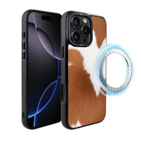 Etui do iPhone 16 Pro IBIZU DropGuard Matt z MagSafe, Zew Natury, Alpejska Krowa