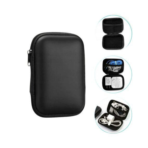 Etui na ładowarkę, słuchawki lub mały power bank, czarne (3)