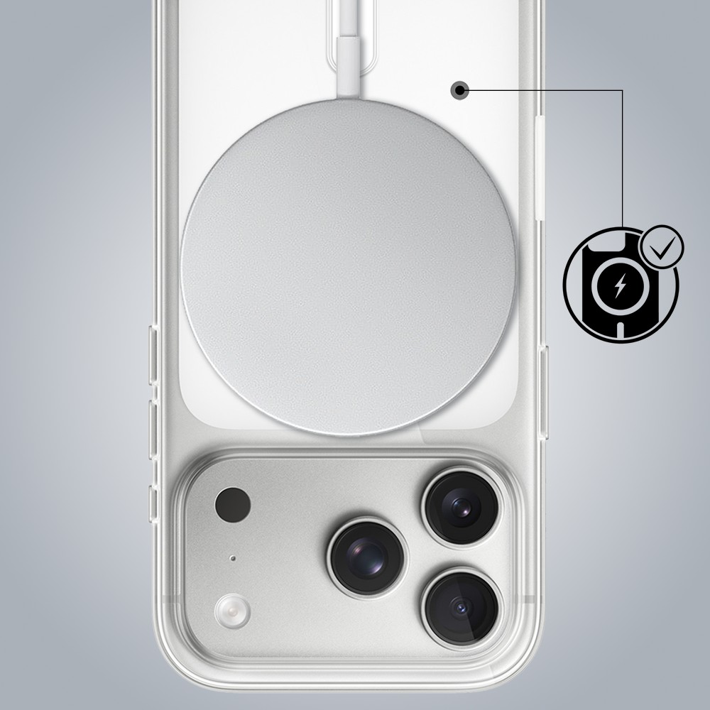 17 Pro i Pro Max-1Etui do iPhone 17 Pro Clear Case, twardy tył z MagSafe, przeźroczyste