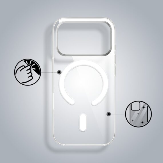 17 Pro i Pro Max-3Etui do iPhone 17 Pro Clear Case, twardy tył z MagSafe, przeźroczyste