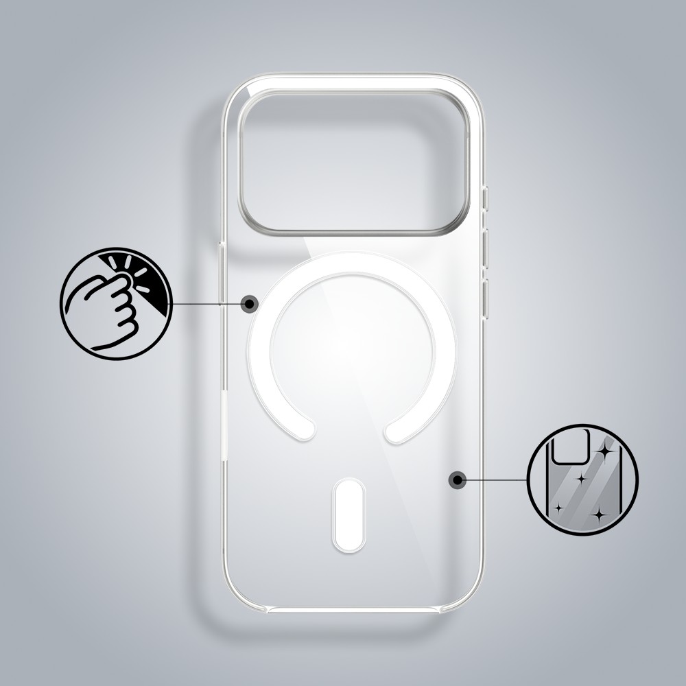 17 Pro i Pro Max-3Etui do iPhone 17 Pro Clear Case, twardy tył z MagSafe, przeźroczyste